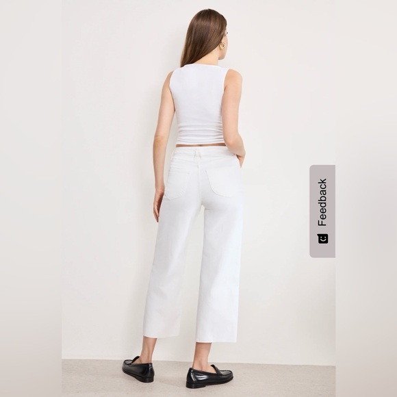 Good American Good Waist Cropped Palazzo Jeans, Size 14/32 - Picture 6 of 8